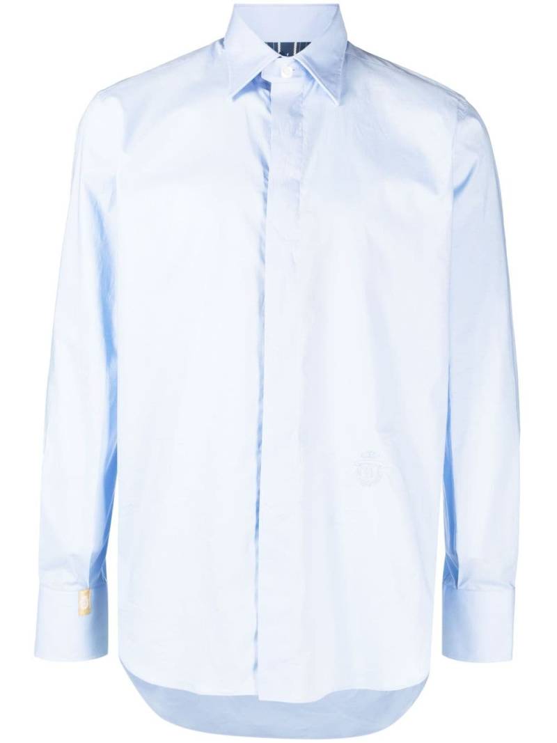 Billionaire logo-embroidered cotton-poplin shirt - Blue von Billionaire