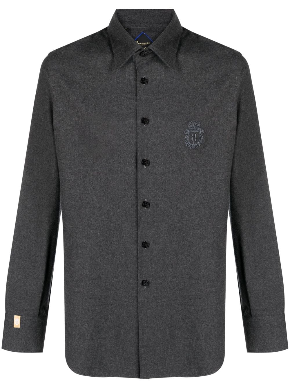 Billionaire logo-embroidered cotton shirt - Black von Billionaire