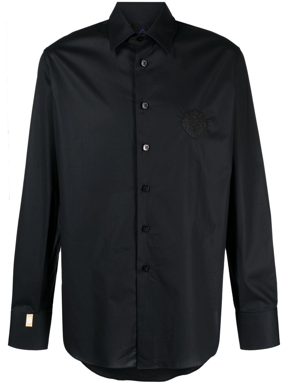 Billionaire logo-embroidered poplin shirt - Black von Billionaire