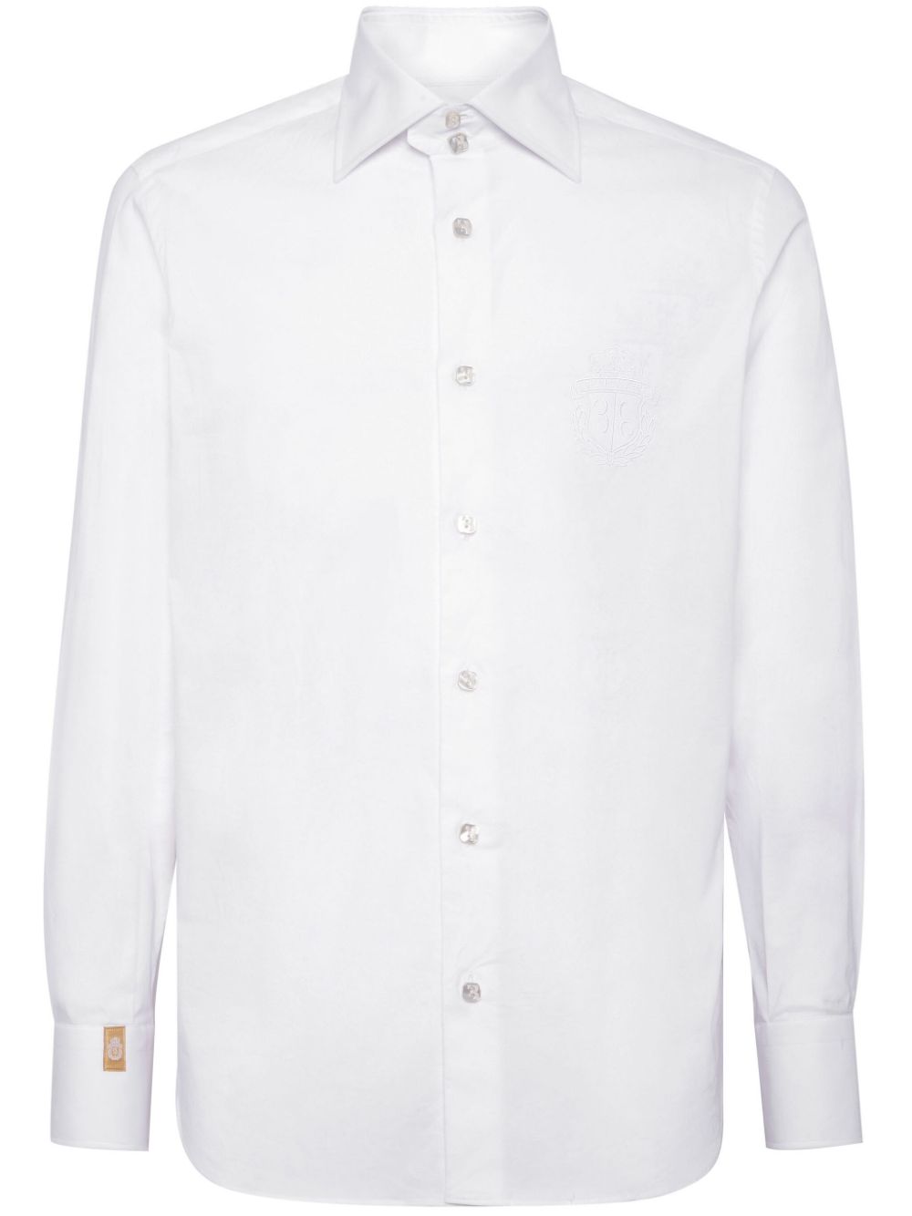 Billionaire logo-embroidered cotton shirt - White von Billionaire