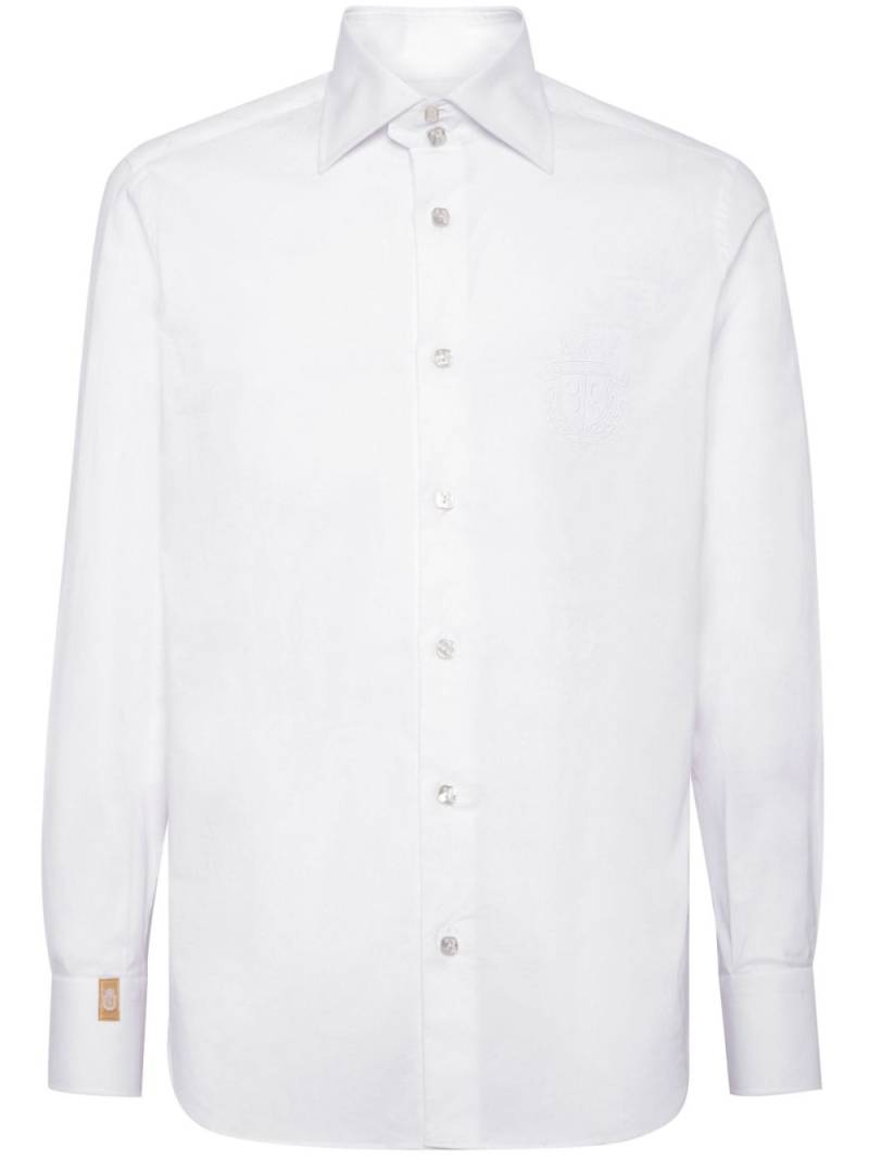 Billionaire logo-embroidered cotton shirt - White von Billionaire