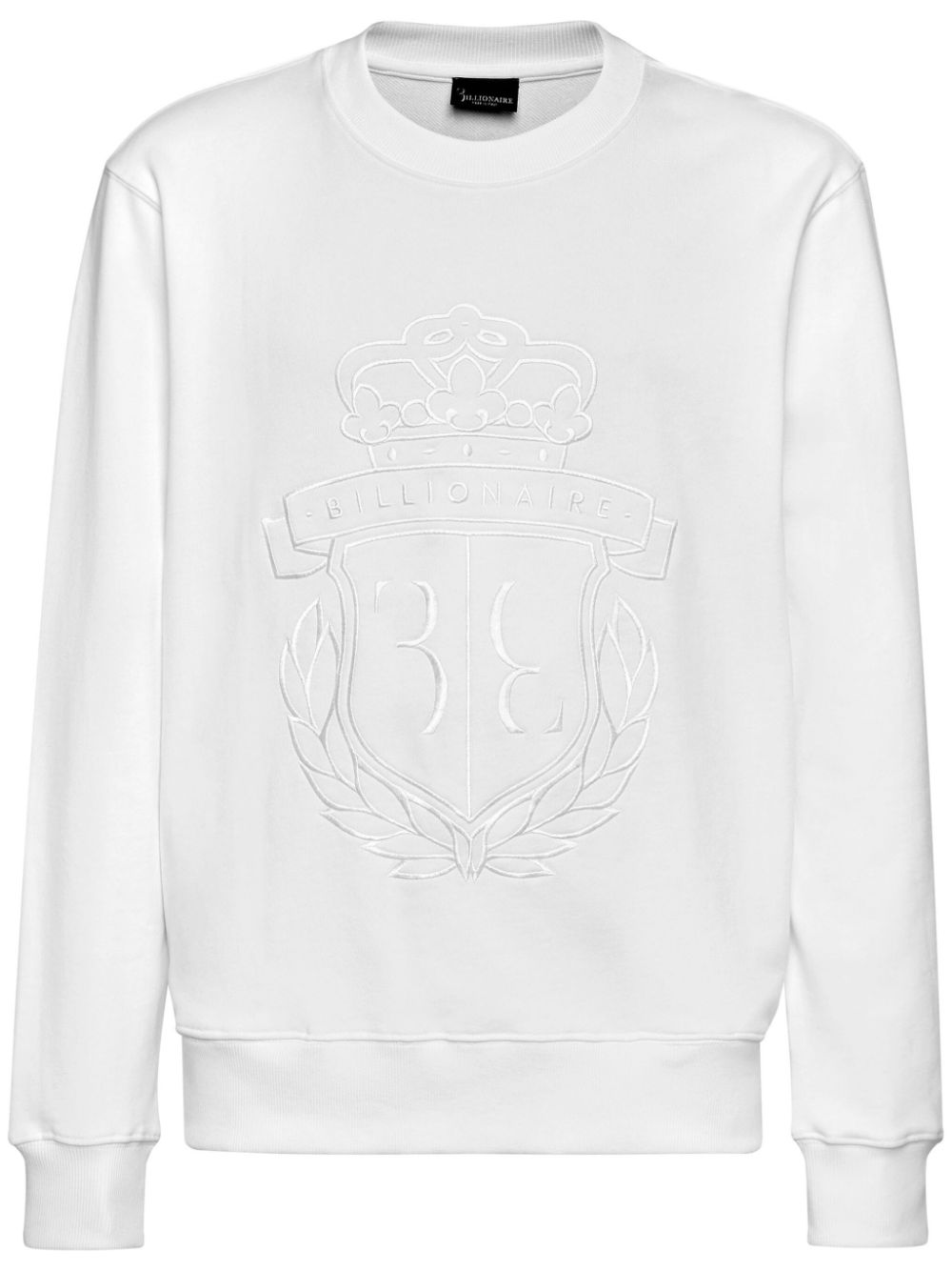 Billionaire logo-embroidered cotton sweatshirt - White von Billionaire