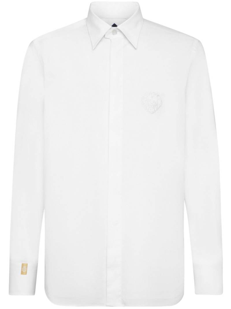 Billionaire logo-embroidered poplin shirt - White von Billionaire