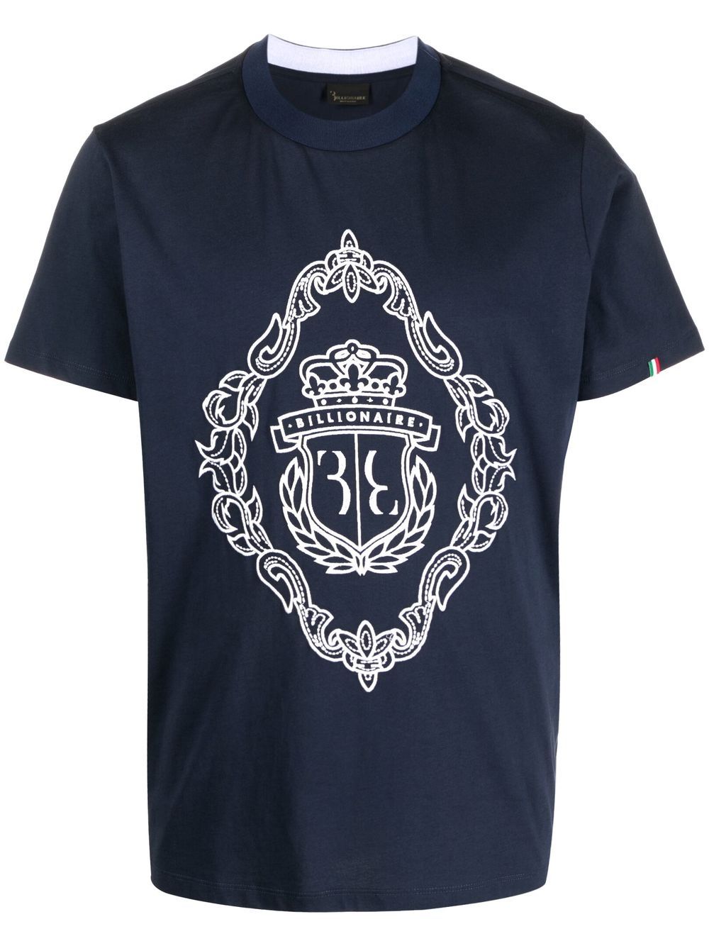 Billionaire logo-embroidered short-sleeve T-shirt - Blue von Billionaire