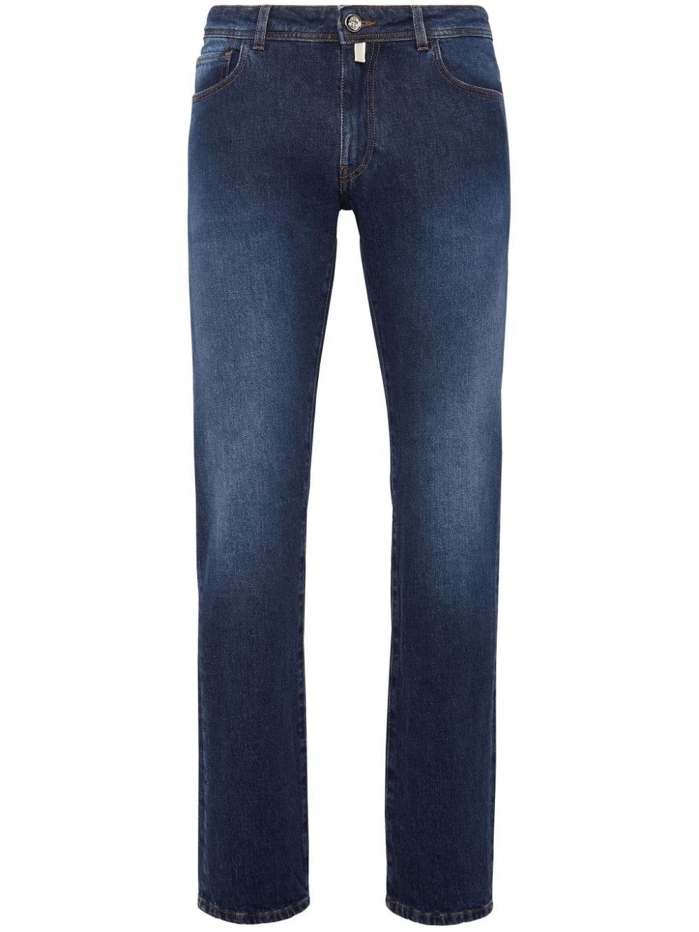 Billionaire logo-embroidered straight-leg jeans - Blue von Billionaire