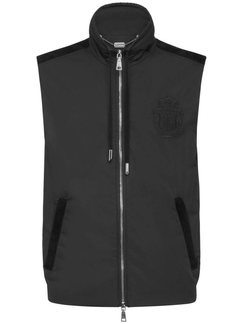 Billionaire logo-embroidered zip-up gilet - Black von Billionaire