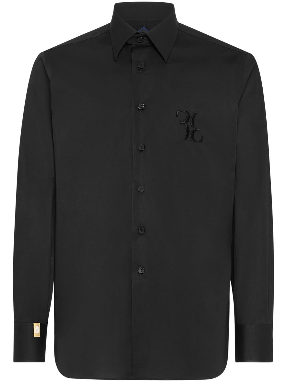 Billionaire logo-embroidery cotton shirt - Black von Billionaire
