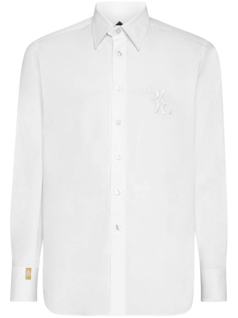 Billionaire logo-embroidery cotton shirt - White von Billionaire