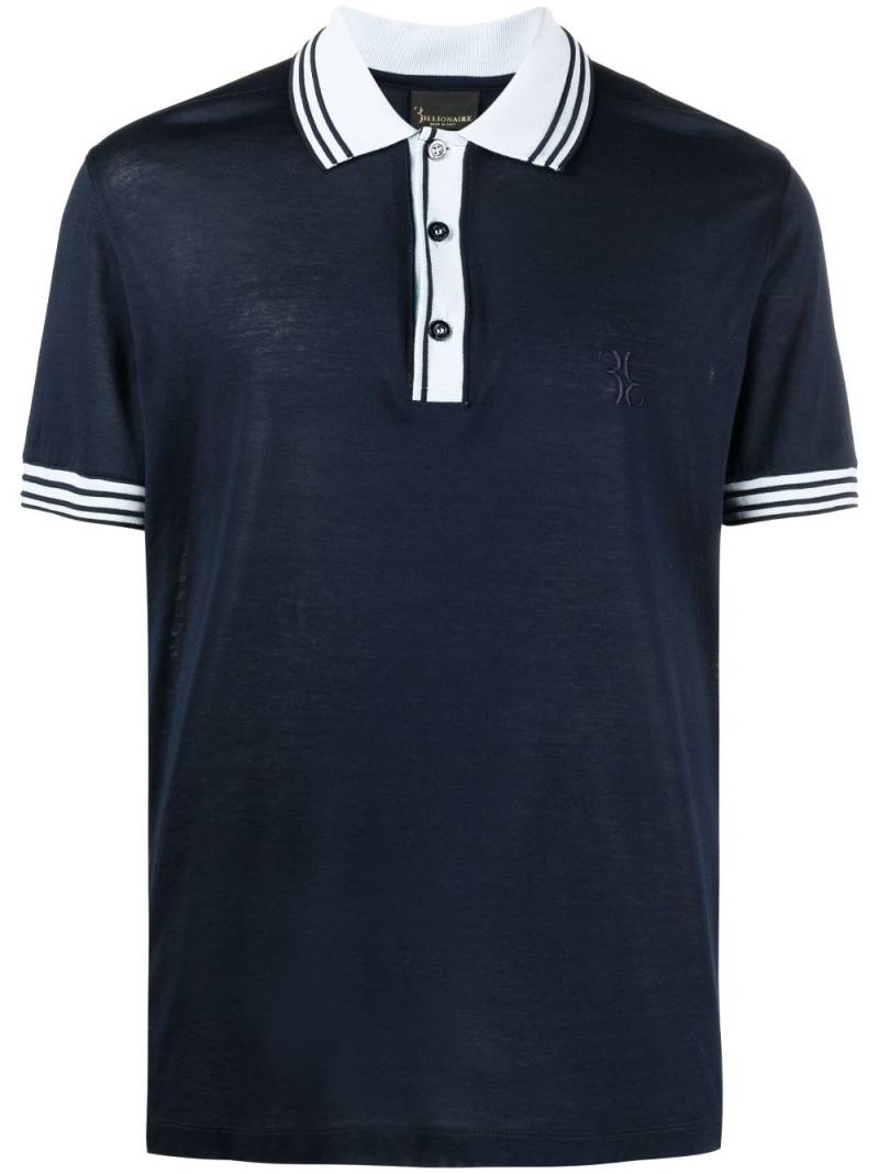 Billionaire logo-jacquard polo shirt - Blue von Billionaire