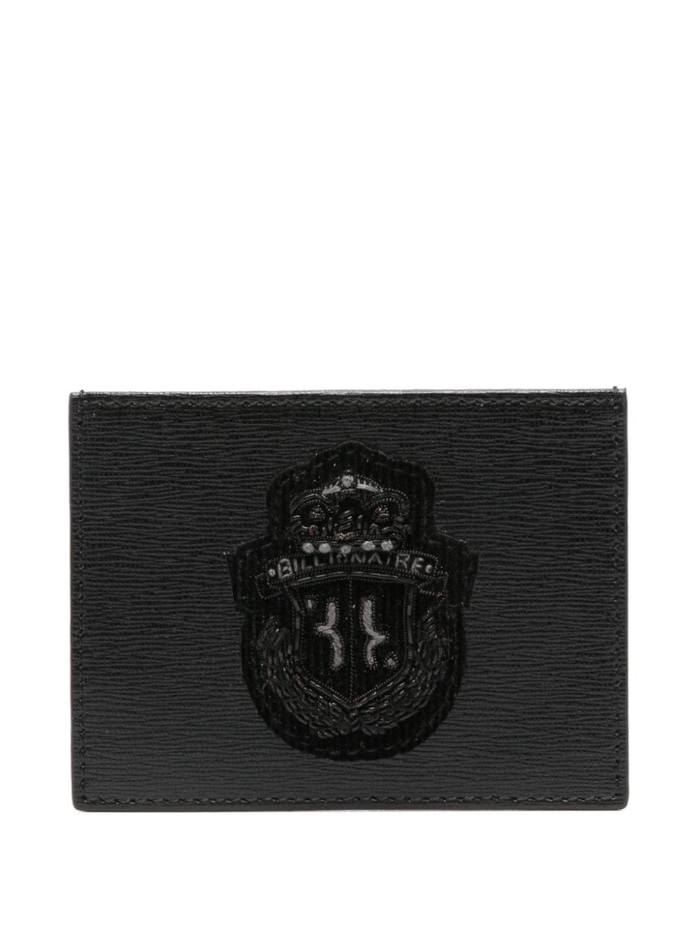 Billionaire logo-patch card holder - Black von Billionaire