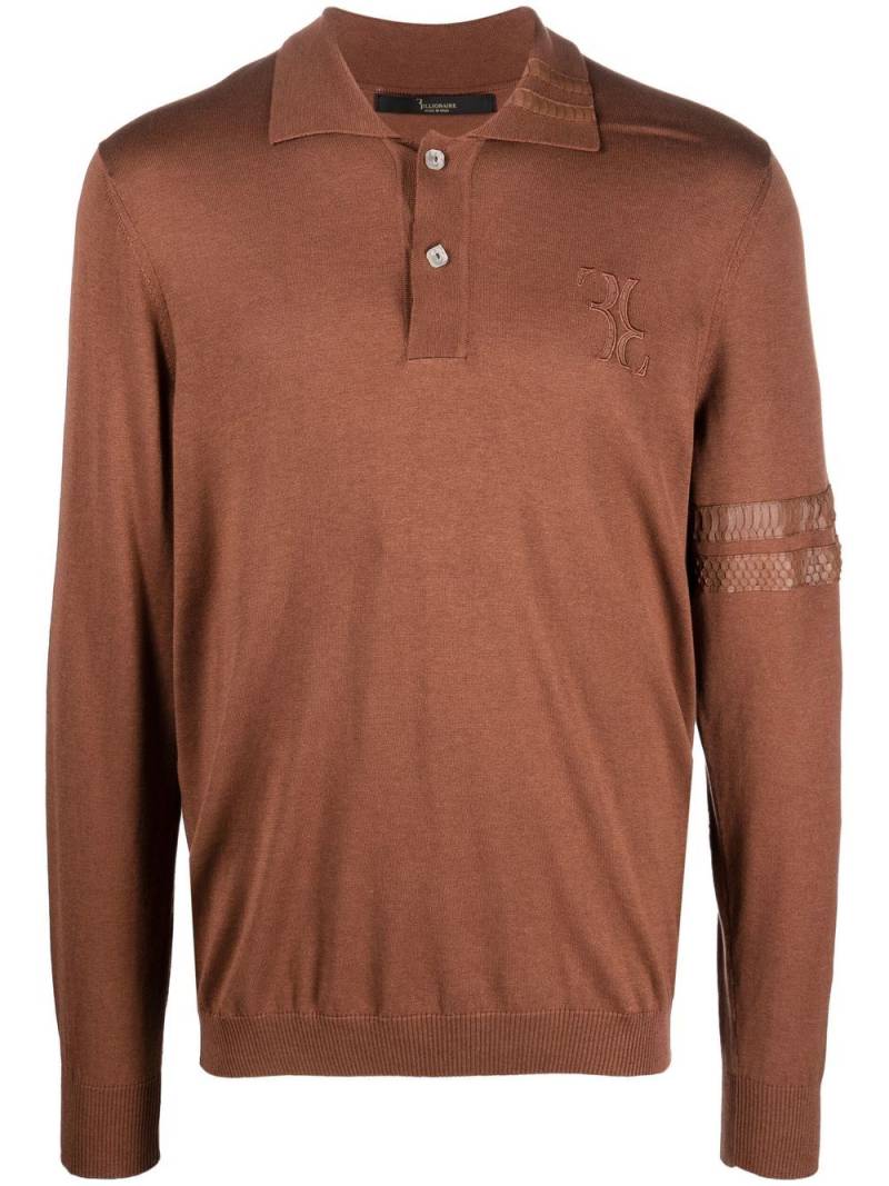 Billionaire logo-patch silk blend jumper - Brown von Billionaire