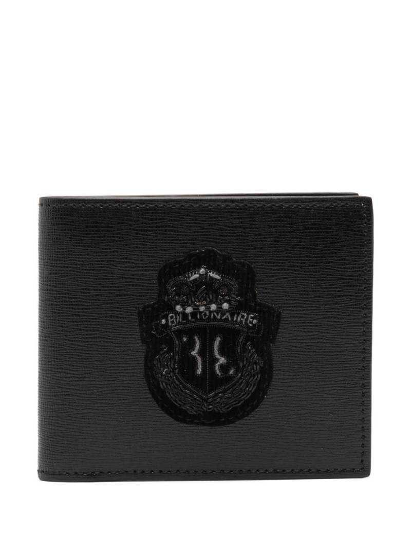 Billionaire logo-patch wallet - Black von Billionaire