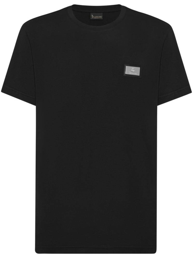 Billionaire logo plaque cotton T-shirt - Black von Billionaire