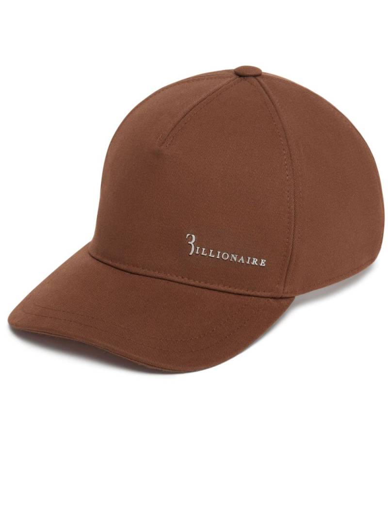 Billionaire logo-plaque cotton baseball cap - Brown von Billionaire