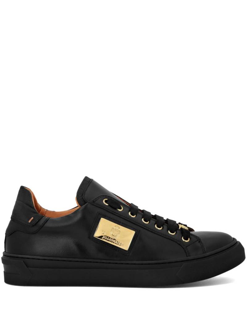 Billionaire logo-plaque leather sneakers - Black von Billionaire