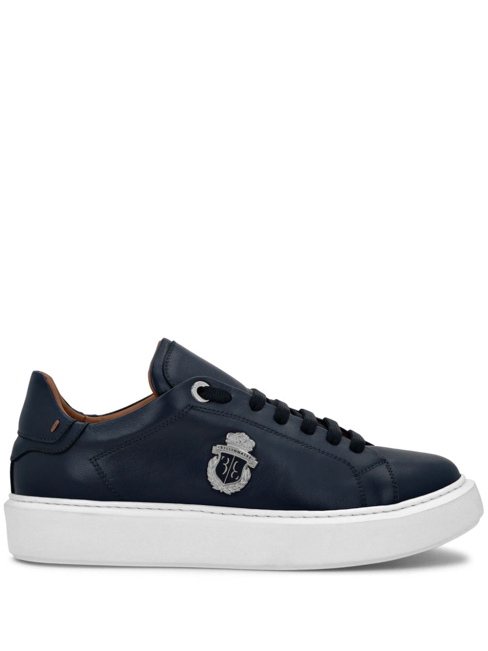 Billionaire logo-plaque leather sneakers - Blue von Billionaire