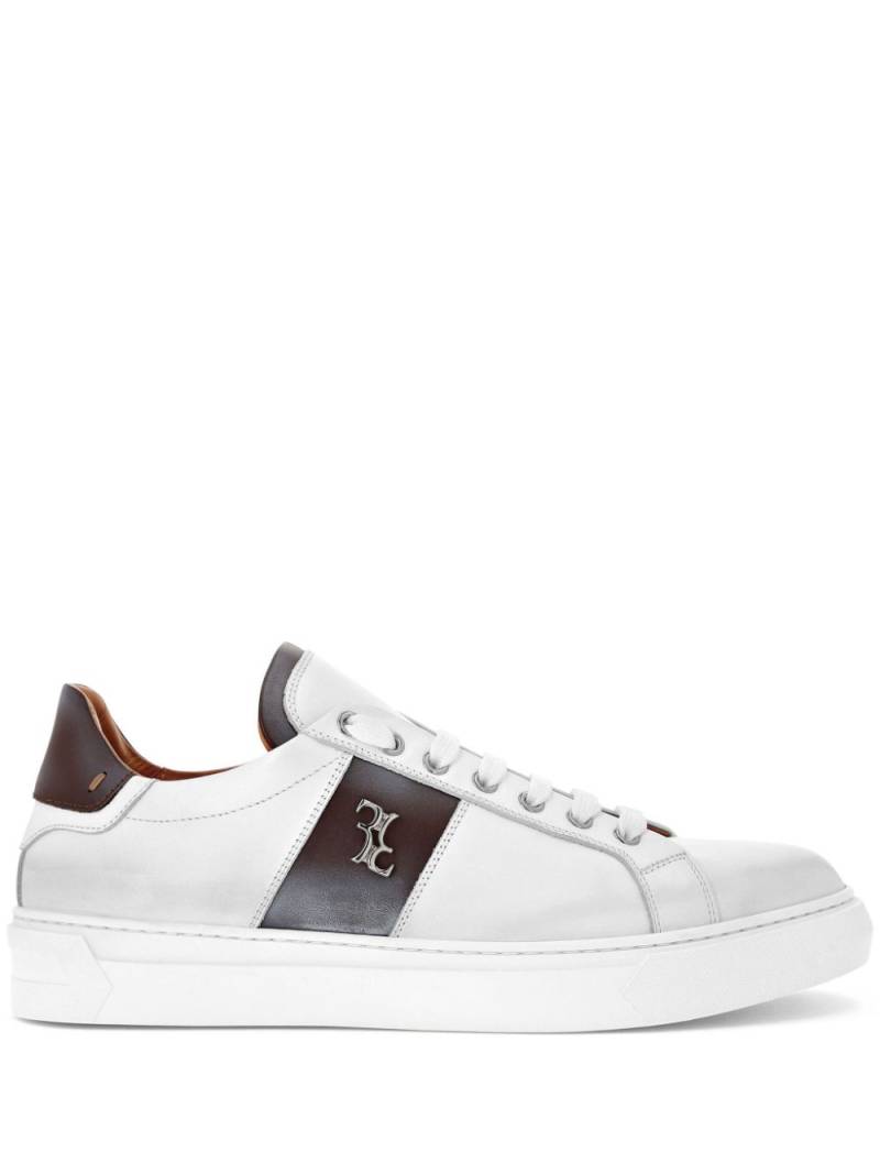 Billionaire logo-plaque leather sneakers - White von Billionaire