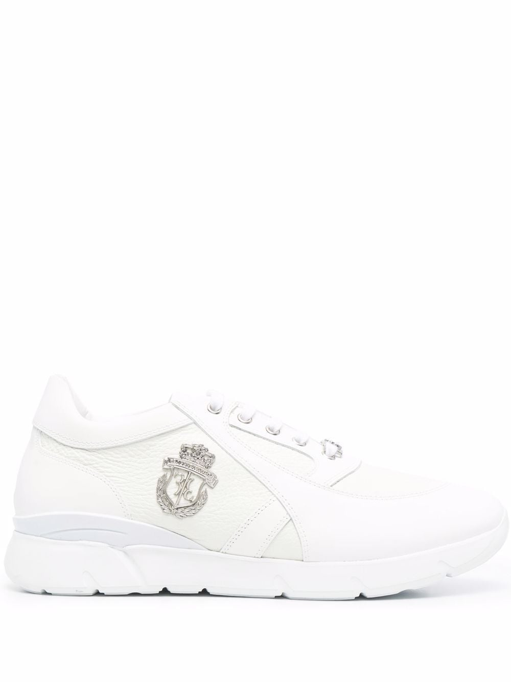 Billionaire logo-plaque leather sneakers - White von Billionaire