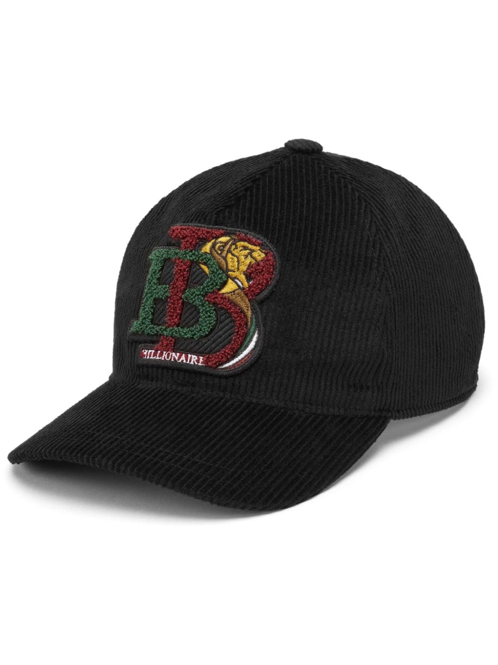 Billionaire logo-print corduroy baseball cap - Black von Billionaire