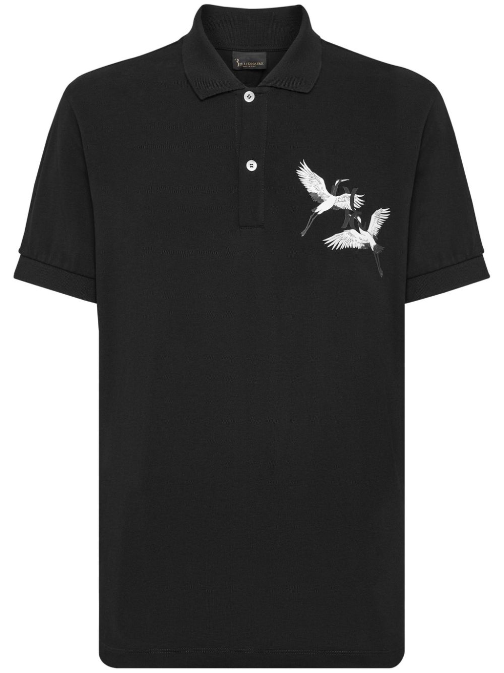 Billionaire logo-print cotton polo shirt - Black von Billionaire