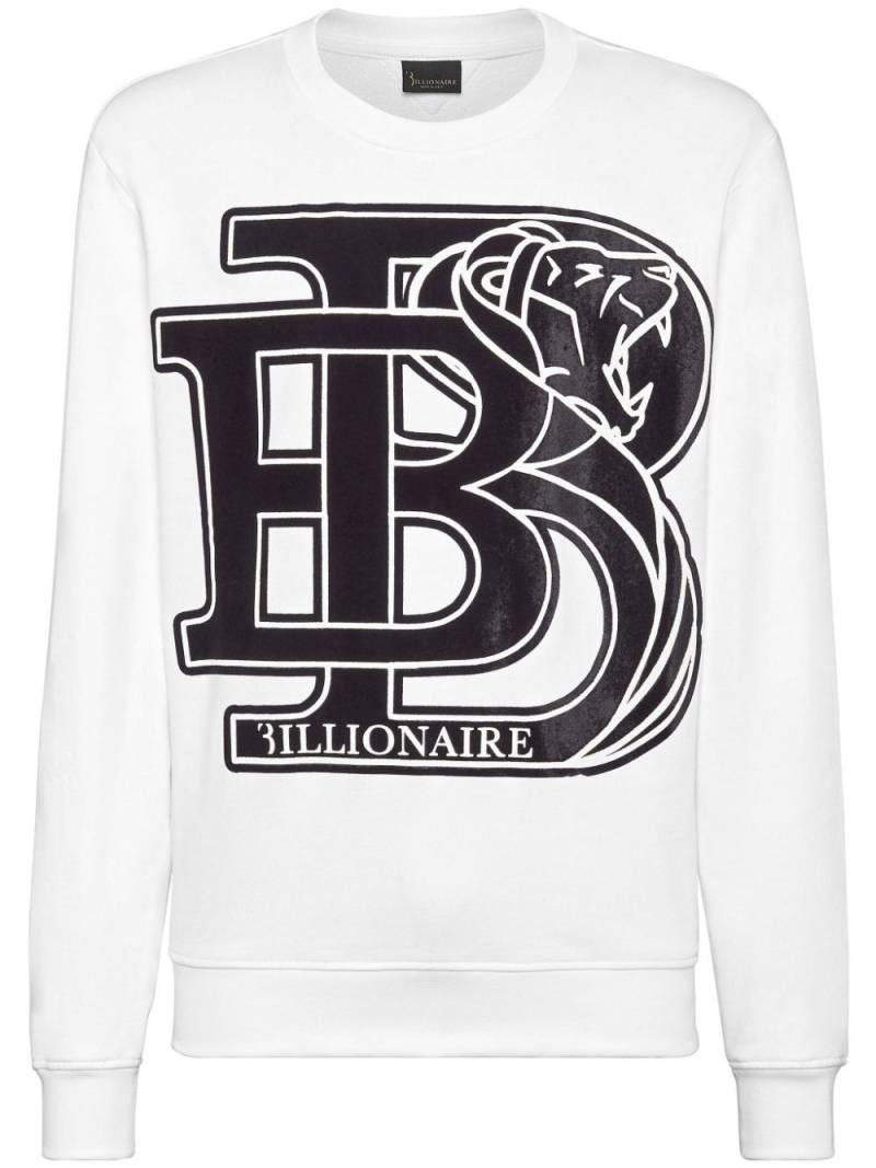 Billionaire logo-print cotton sweatshirt - White von Billionaire