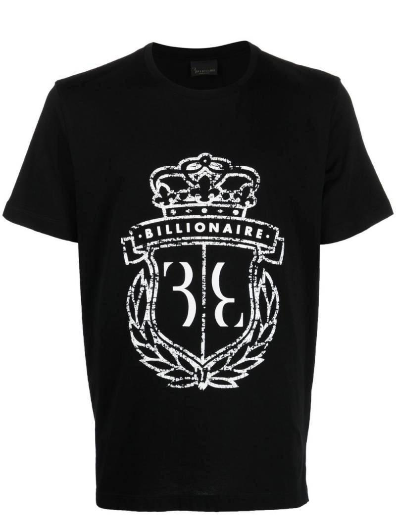 Billionaire logo-print detail T-shirt - Black von Billionaire