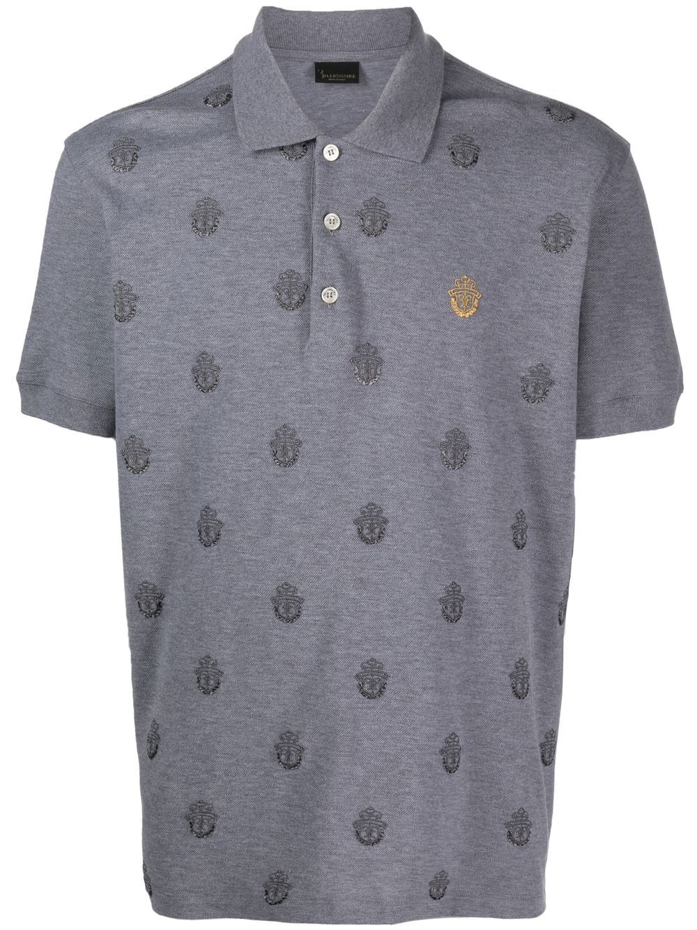 Billionaire logo-print polo shirt - Grey von Billionaire