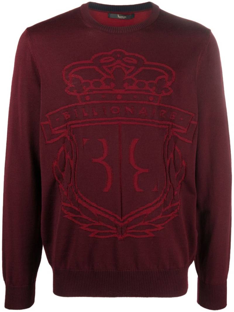 Billionaire logo-print wool pullover - Red von Billionaire