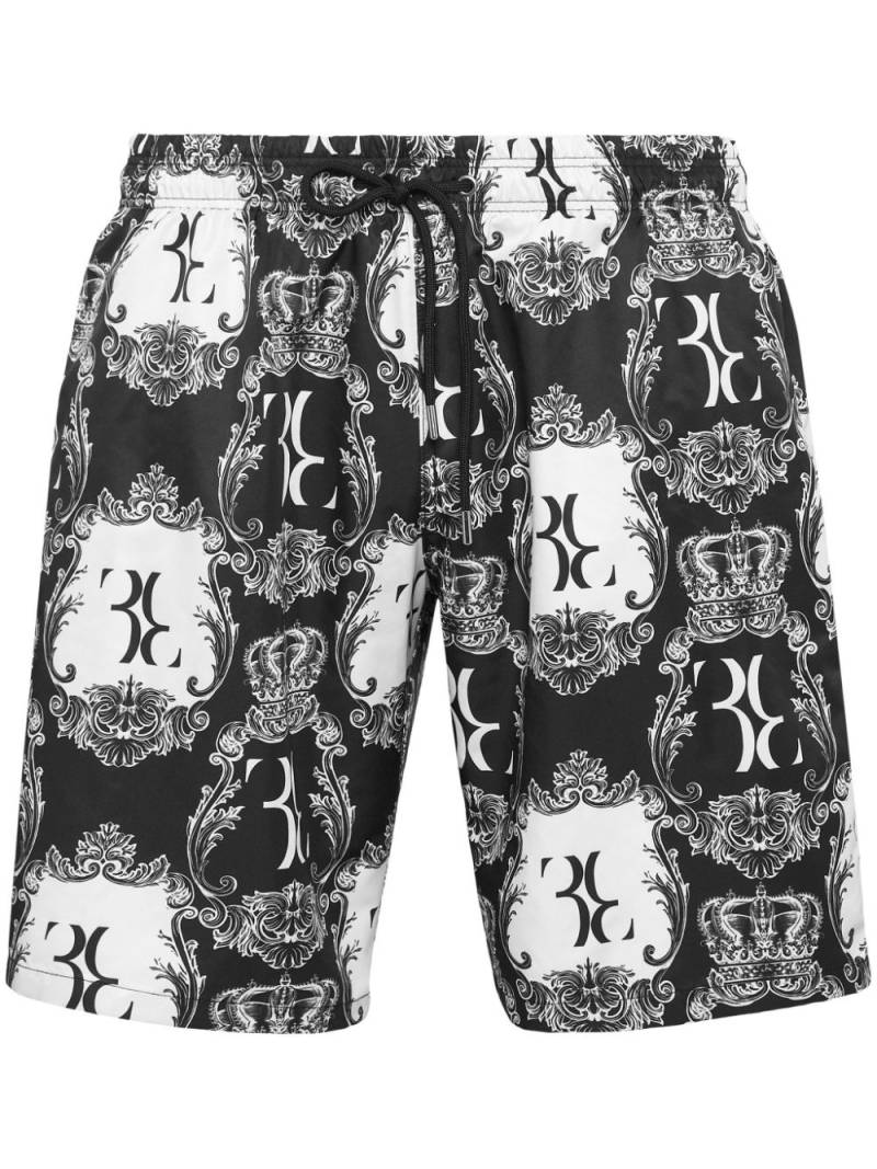 Billionaire logo-printed swim shorts - Black von Billionaire