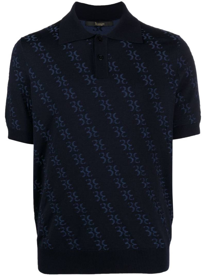 Billionaire merino-blend polo shirt - Blue von Billionaire