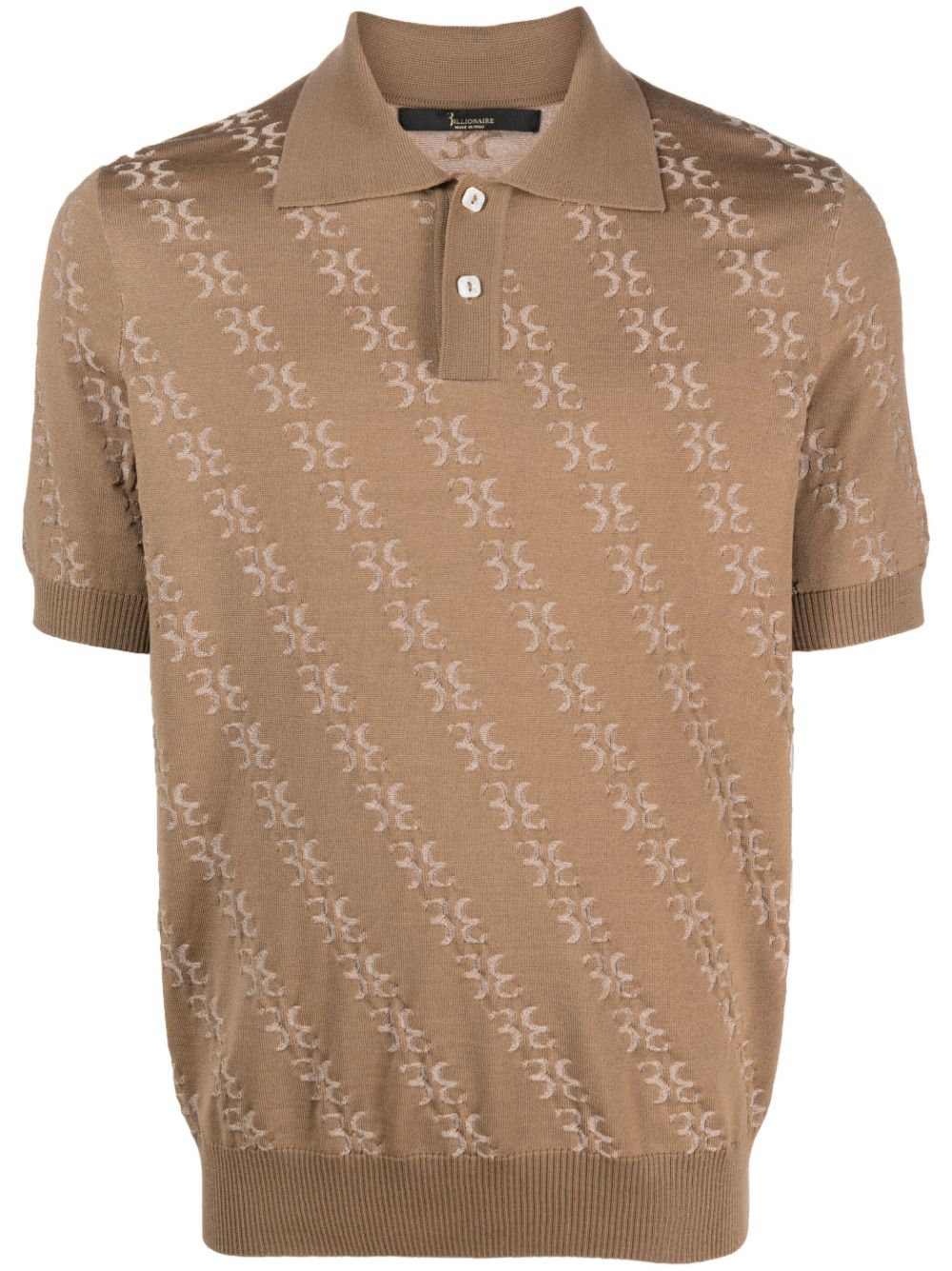 Billionaire merino-blend polo shirt - Neutrals von Billionaire