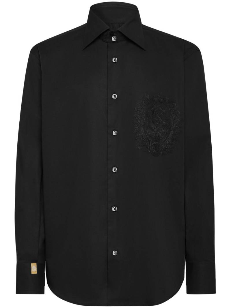 Billionaire monogram-embroidered shirt - Black von Billionaire