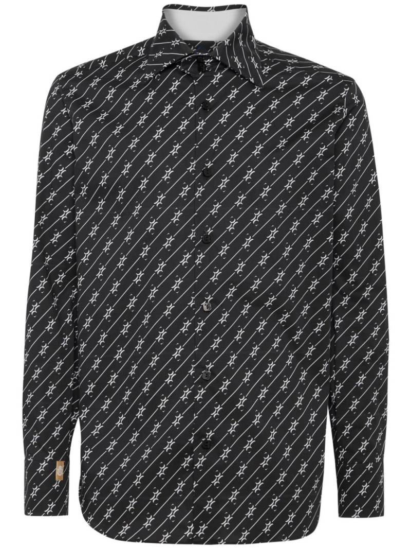 Billionaire monogram-pattern cotton shirt - Black von Billionaire