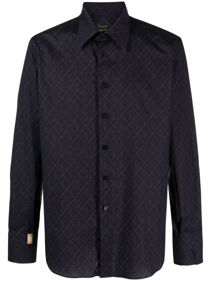 Billionaire monogram-print cotton shirt - Black von Billionaire