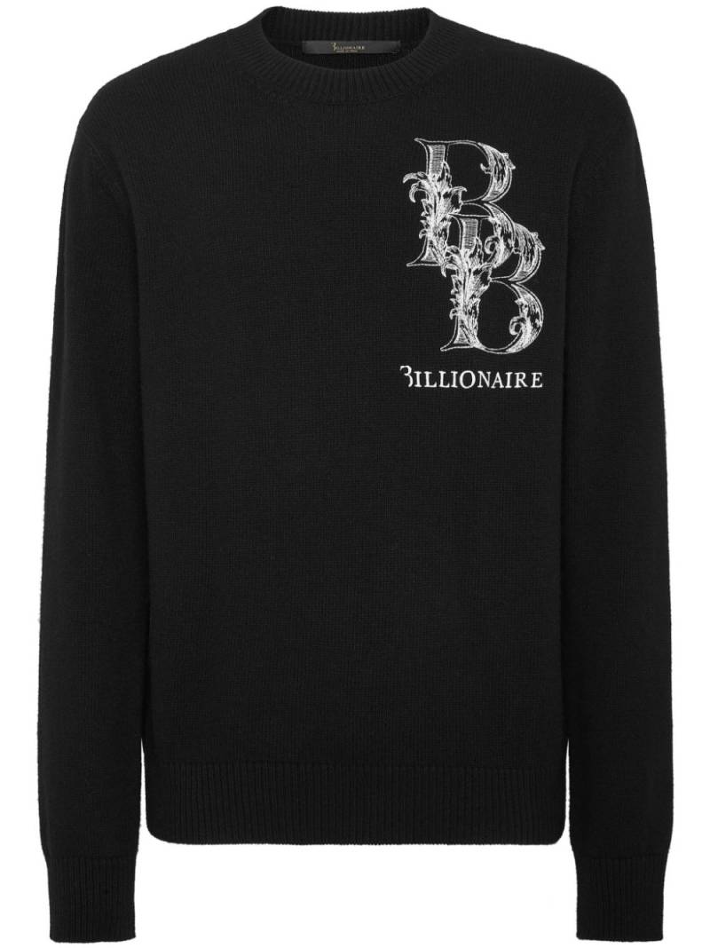 Billionaire monogram-print jumper - Black von Billionaire