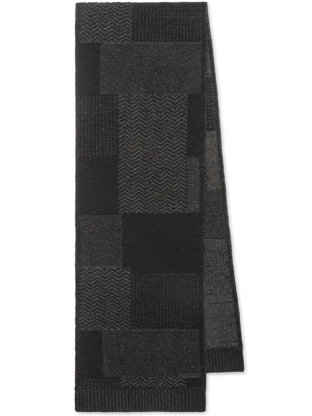 Billionaire patchwork jacquard-knit scarf - Black von Billionaire