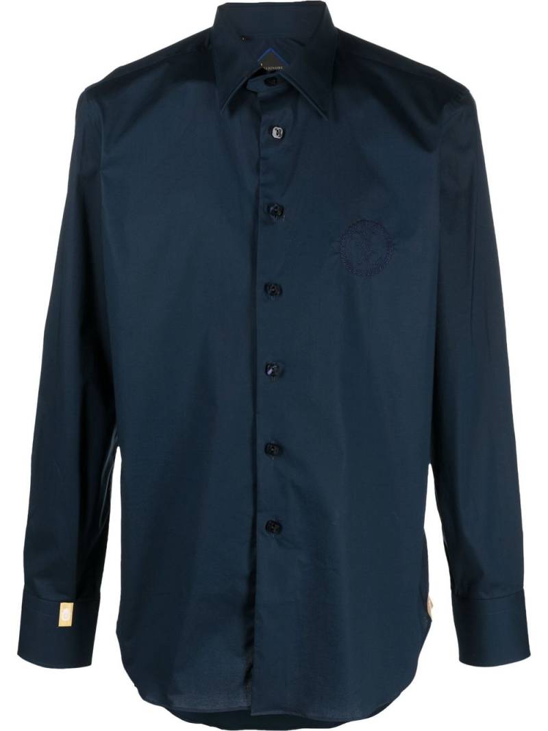 Billionaire silver cut long-sleeve shirt - Blue von Billionaire