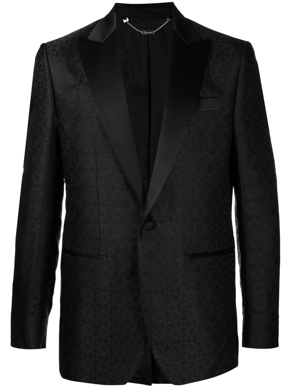 Billionaire single-breasted jacquard blazer - Black von Billionaire