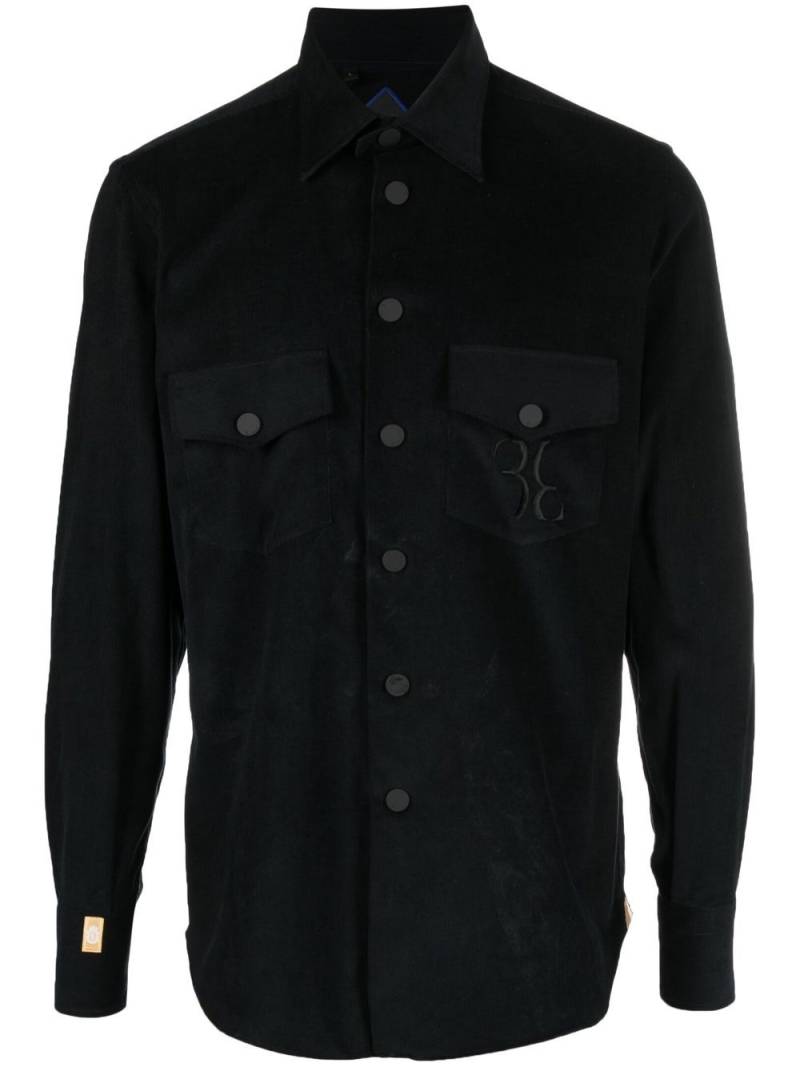 Billionaire slim-cut button-up shirt - Black von Billionaire