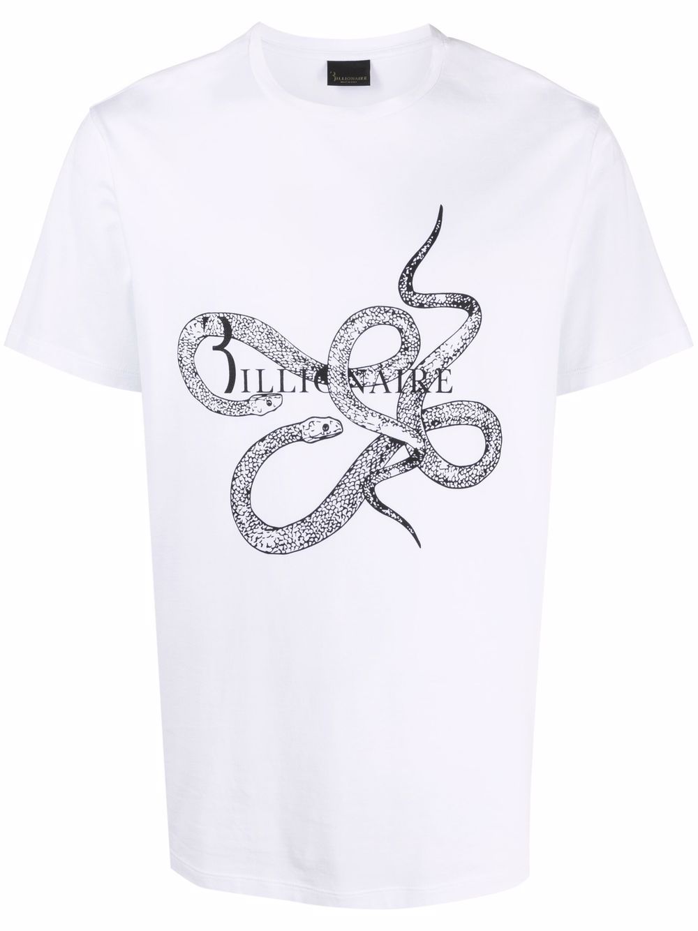 Billionaire snake-print logo T-shirt - White von Billionaire