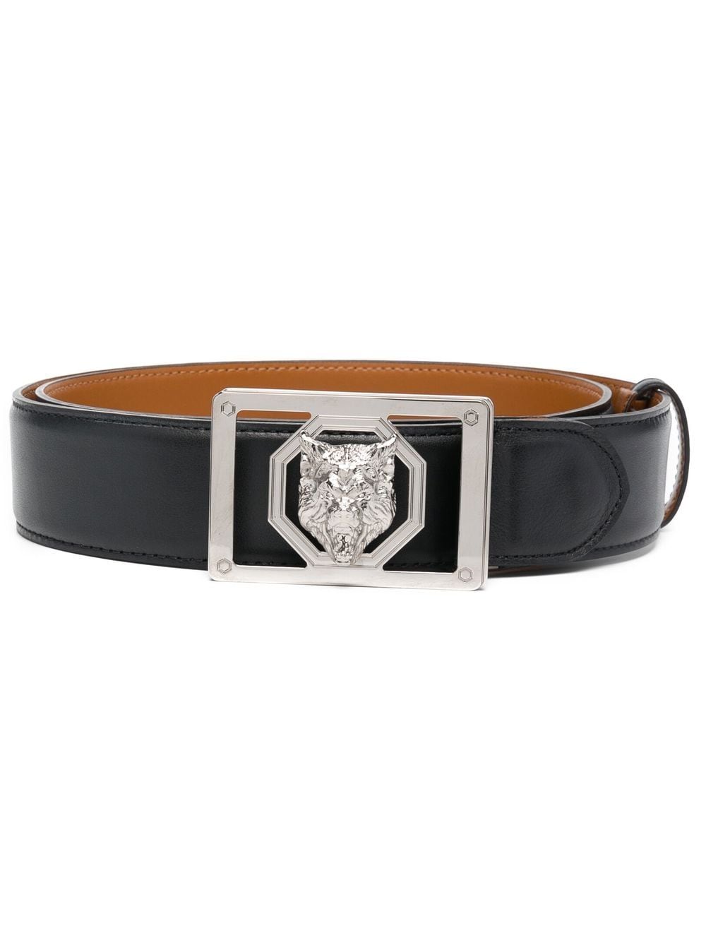 Billionaire square-buckle leather belt - Black von Billionaire