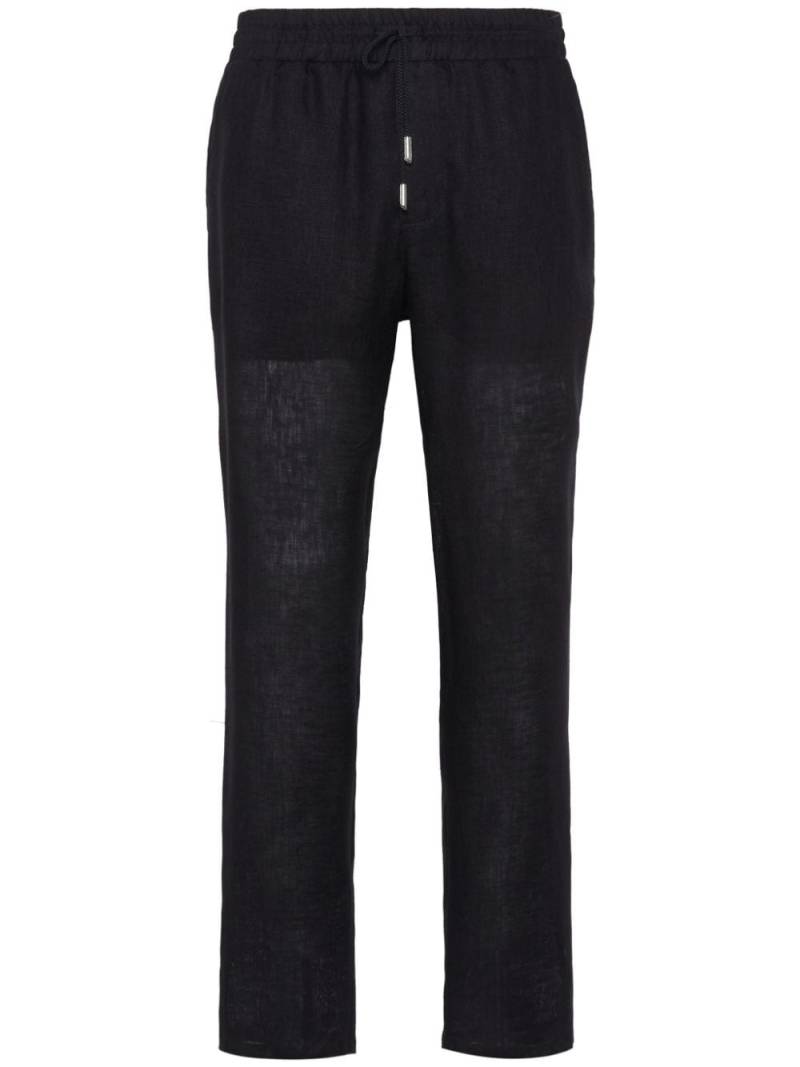 Billionaire straight-leg linen trousers - Black von Billionaire