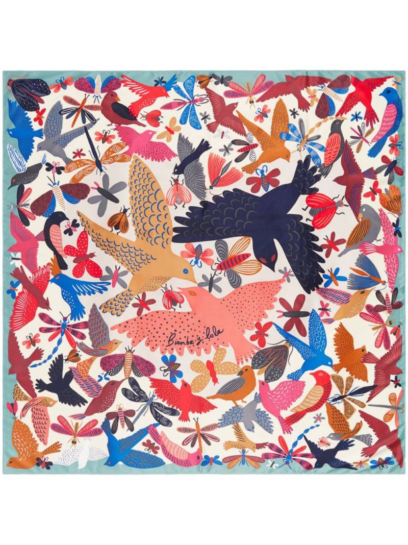 Bimba y Lola Bugs and Birds scarf - Pink von Bimba y Lola