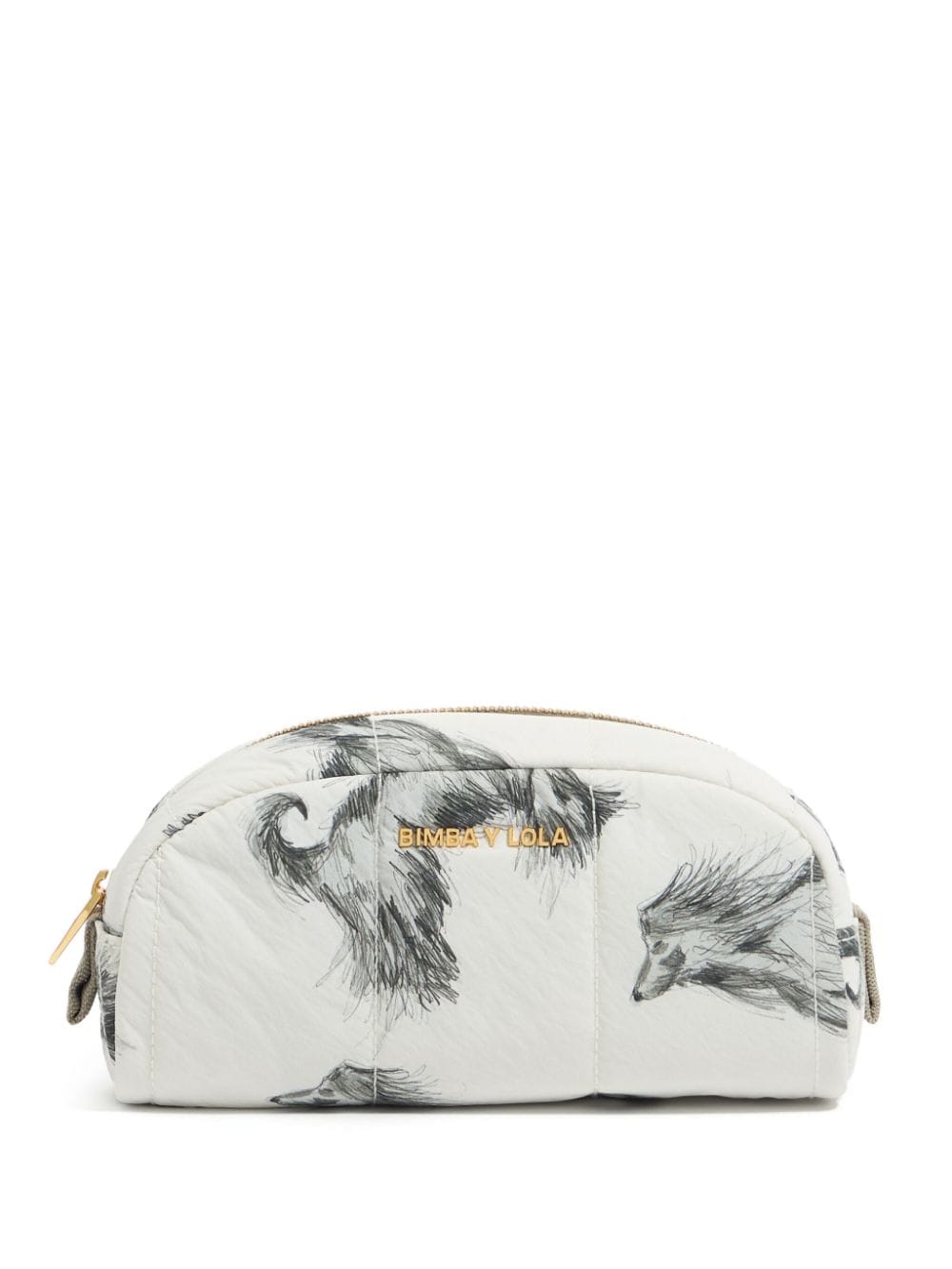 Bimba y Lola Greyhound-print makeup bag - White von Bimba y Lola