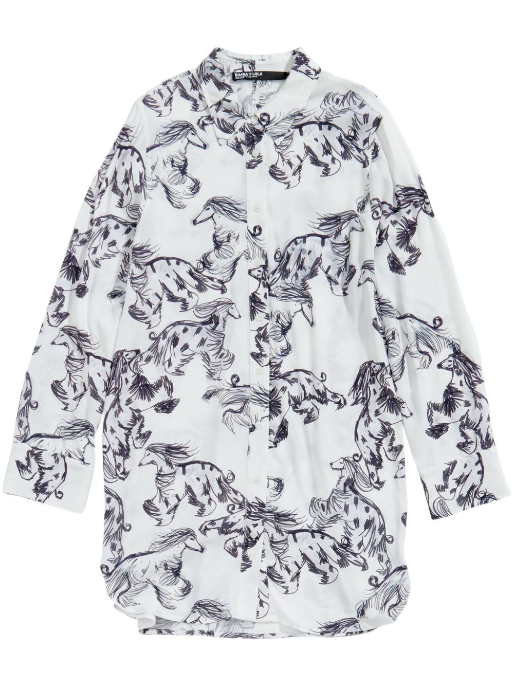 Bimba y Lola Greyhound-print shirt - White von Bimba y Lola