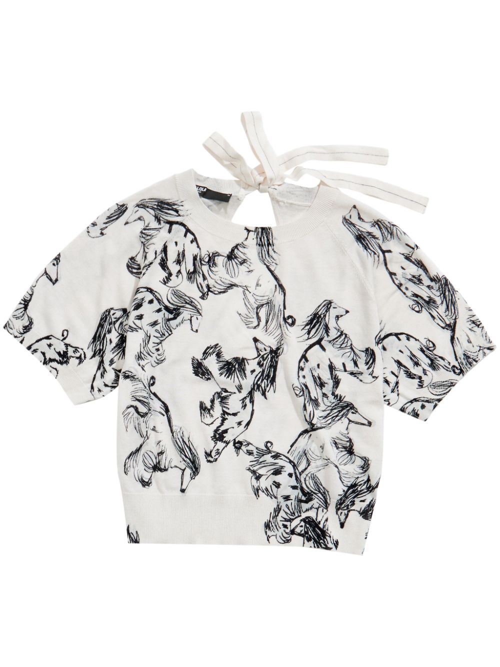 Bimba y Lola Greyhound-print top - White von Bimba y Lola