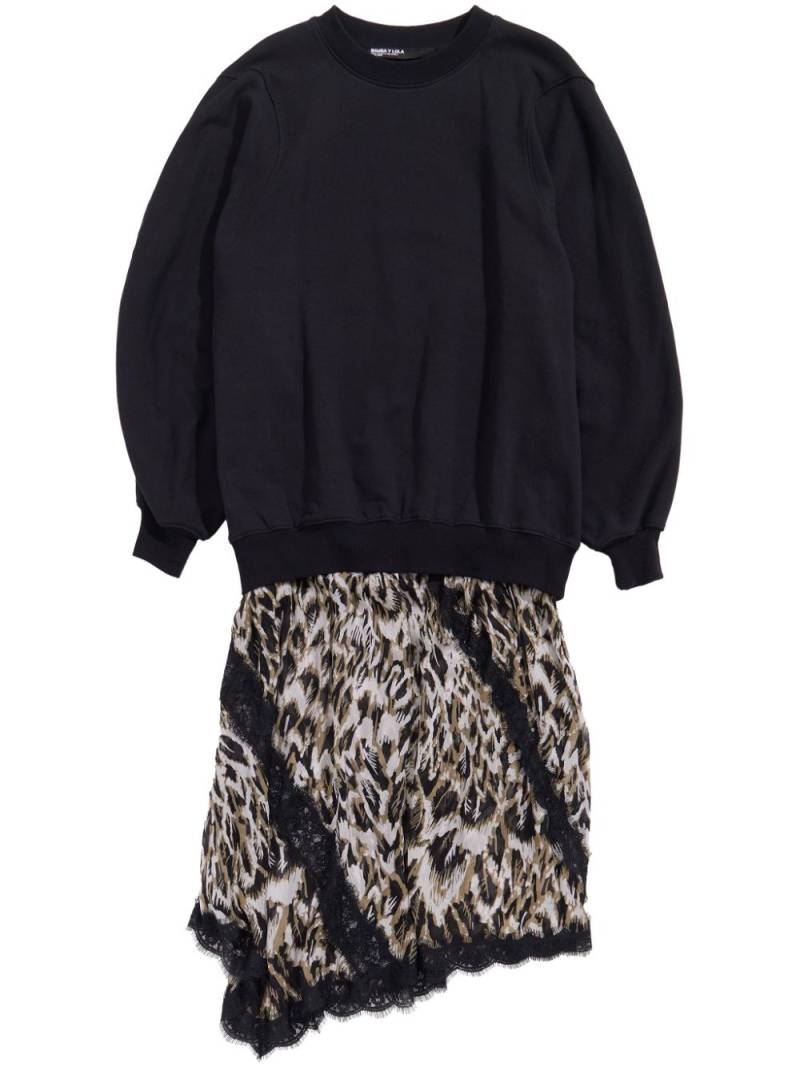 Bimba y Lola Plumancha-print sweatshirt dress - Black von Bimba y Lola