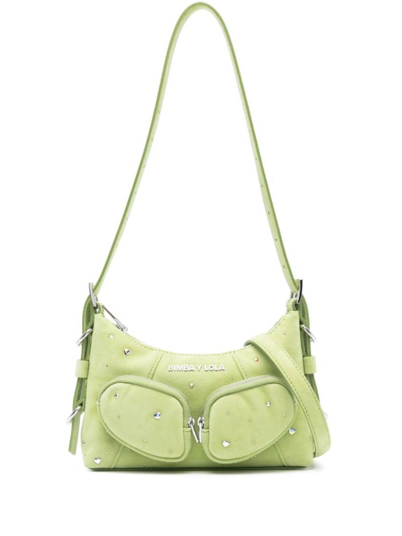 Bimba y Lola XS Pocket suede shoulder bag - Green von Bimba y Lola