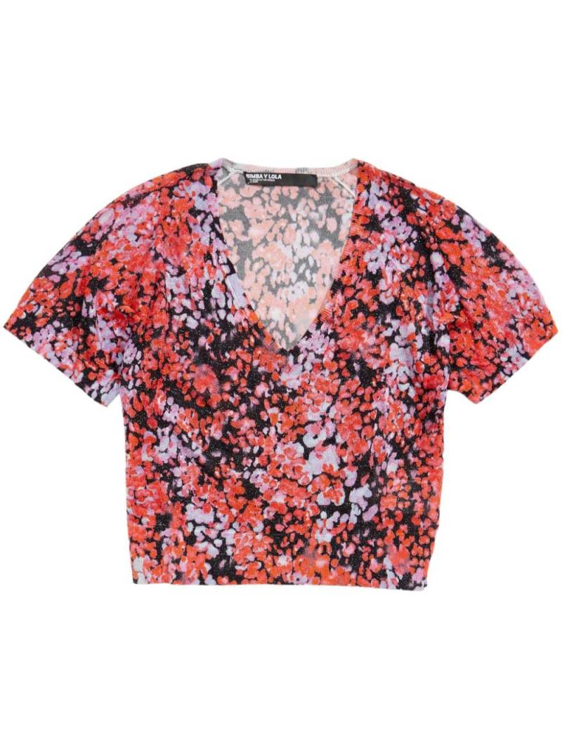 Bimba y Lola abstract-print T-shirt - Red von Bimba y Lola