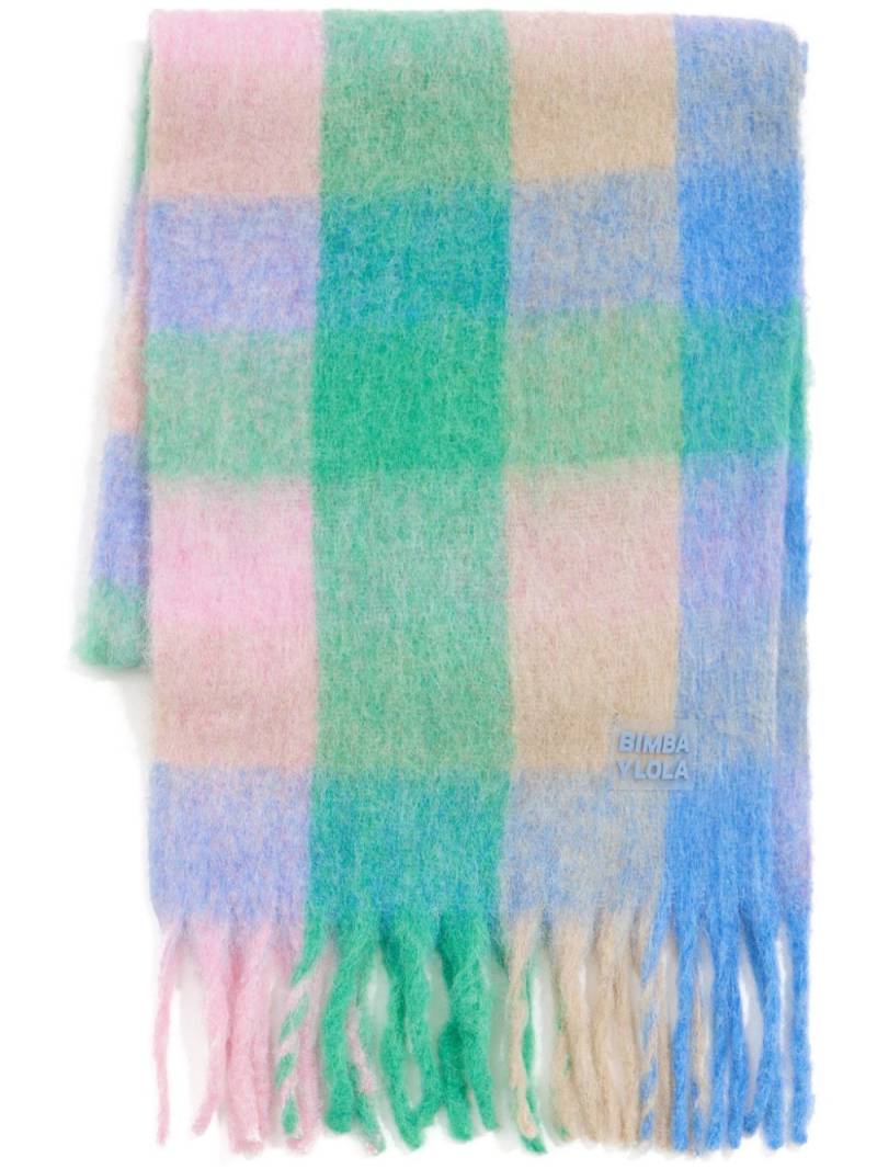 Bimba y Lola checked brushed scarf - Blue von Bimba y Lola